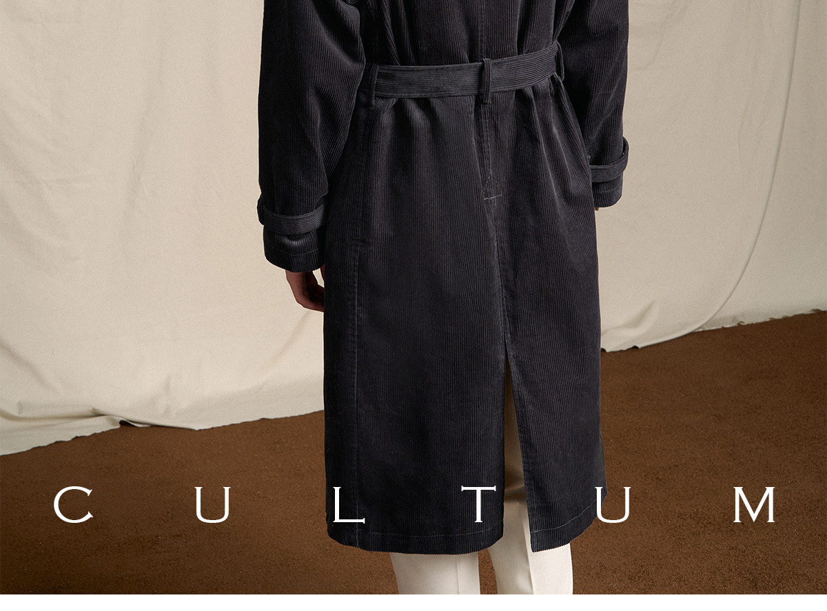 CULTUM Mid-Length Double-Breasted Trench Coat
