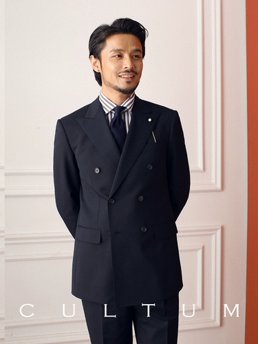 Cultum100 Рафинированная тканая шерсть, не подходящие для мужчин, мужские двойные двойные двойные двойные формат костюма с двойным расщеплением
