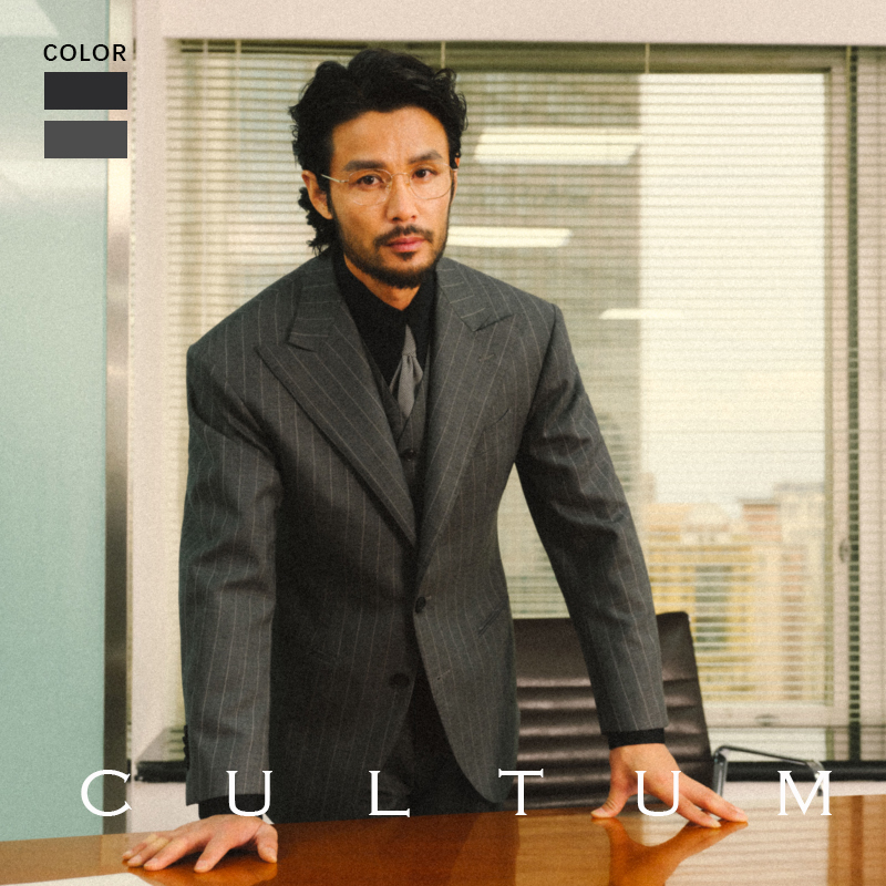 【Gentleman's Armor 60% Australian Wool】Cultum Half-Linen Lined Suit Set Men's Business Striped Suit
