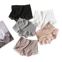 Knocks comfortable to wear flying island nation seamless all-cotton crotch thin section Pit Strip Lace High Waist Underpants Woman
