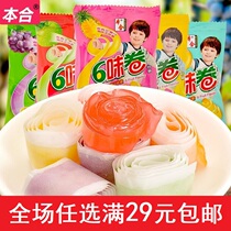 Ben six flavor roll 6 flavor roll fruit c roll paper roll sugar gummy roll candy delicious after 8090 nostalgic snacks