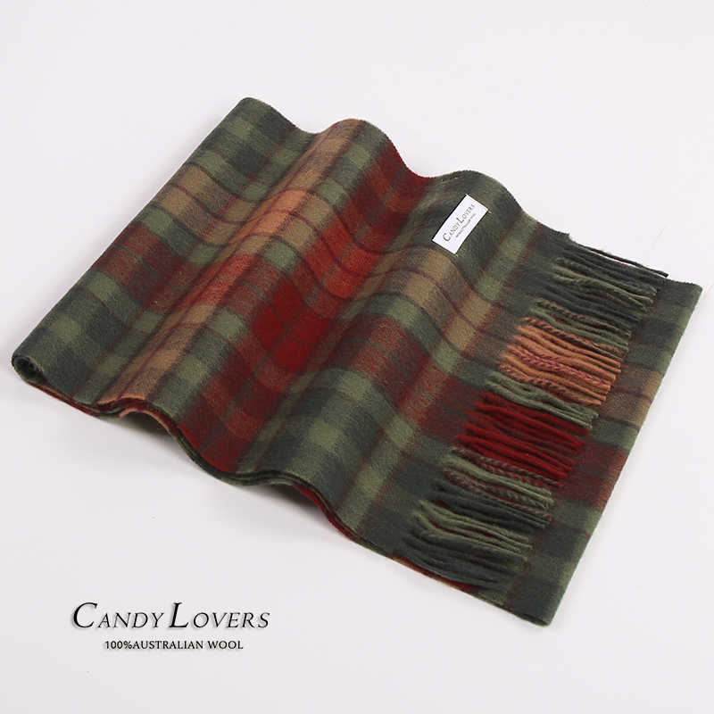 Authentic British Scottish Edinburgh 100% Wool Scarf, Retro Plaid, Versatile for Winter, Gift for Boyfriend