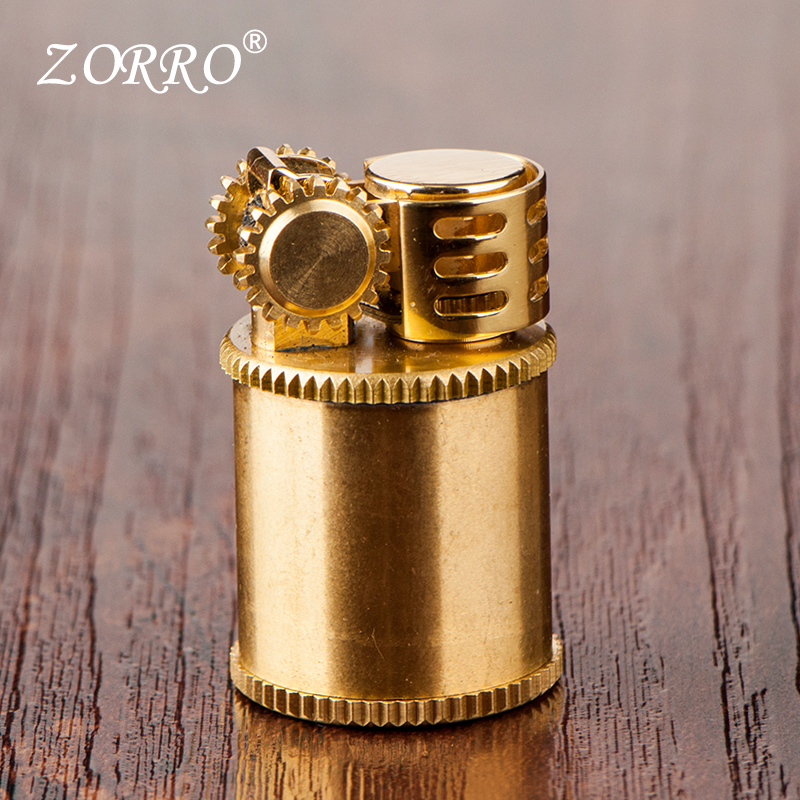 ZORRO Sullo Creative Kerosene Lighter Small Fat Pier Portable Mini Retro Day Style Brass Kerosene Machine Lettering