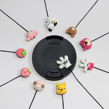Cartoon cute lens cap anti-lost rope universal slr mirrorless accessories ເຫມາະສໍາລັບ fuji, sony, canon ແລະ polaroids