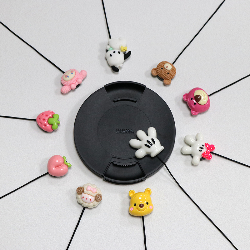Cartoon Cute Lens Cap Anti-Lost Strap Universal Dslr and Mirrorless Camera Accessory Suitable for Fuji, Sony, Canon, and Instax