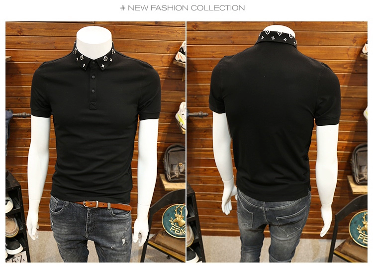 Xu hướng hè nam áo sơ mi POLO Hàn Quốc Slim 2019 mới ve áo nam ngắn tay áo thun nam đẹp trai nửa tay - Polo áo polo dài tay