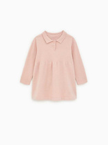 Clear Cabin Z Family Spring New Female Baby Long Sleeve Dress Soft Knit Toddler Matt Fur Turd Collar Fur Coat