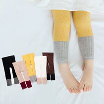 Girl Fall Children 90% Pants Bottom Pants Pure Cotton Solid Knit Collared Black Grey Baby Boots Trousers Long Pants