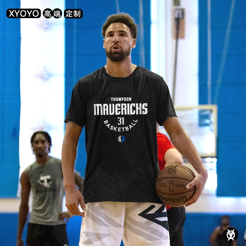 Dallas Mavericks Klay Thompson Shooting Jersey No. 31 T-Shirt American Basketball Training Quick-Drying Short-Sleeved Shirt