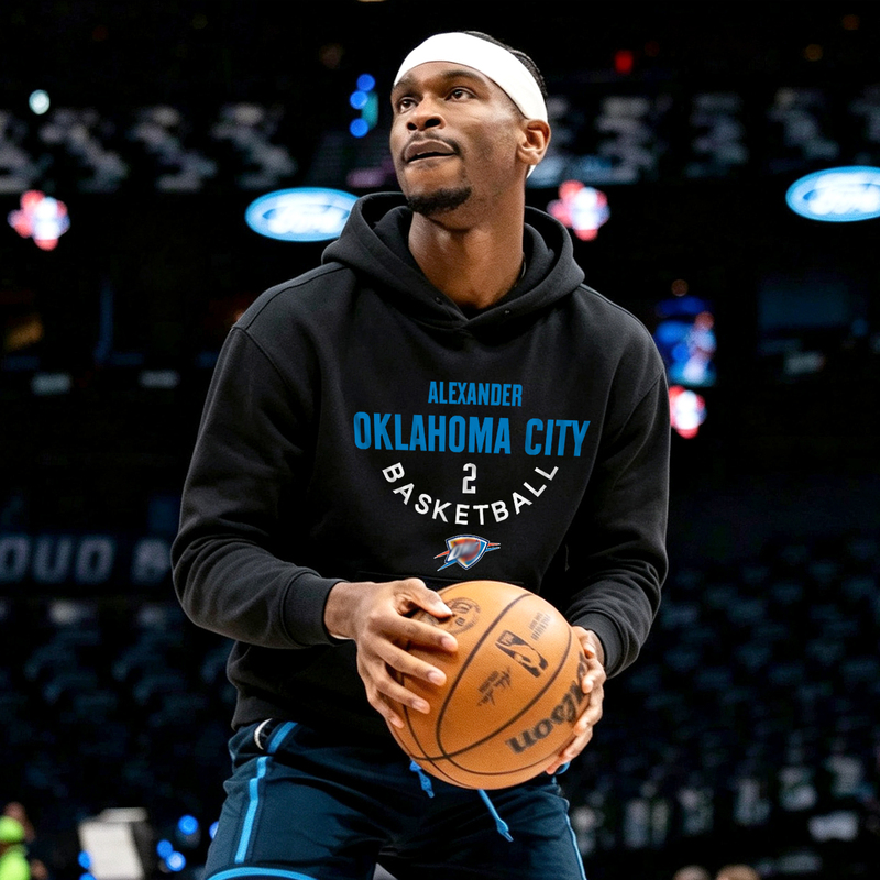 Alexander Sga Same Style American Basketball Hoodie Men's Thunder Team No. 2 Jersey Training Shooting Jacket