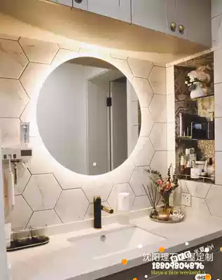 Natural imported marble rock board background wall Wash basin countertop Dining table over the bar passageway