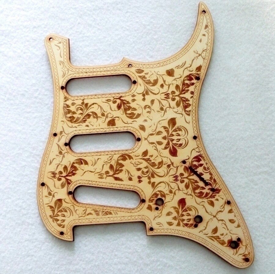 East Lilly Electric guitar ST Carved Wood Guitar Guard Board Original Wood SQ11 Nail SSS Guitar Wood Panel screw
