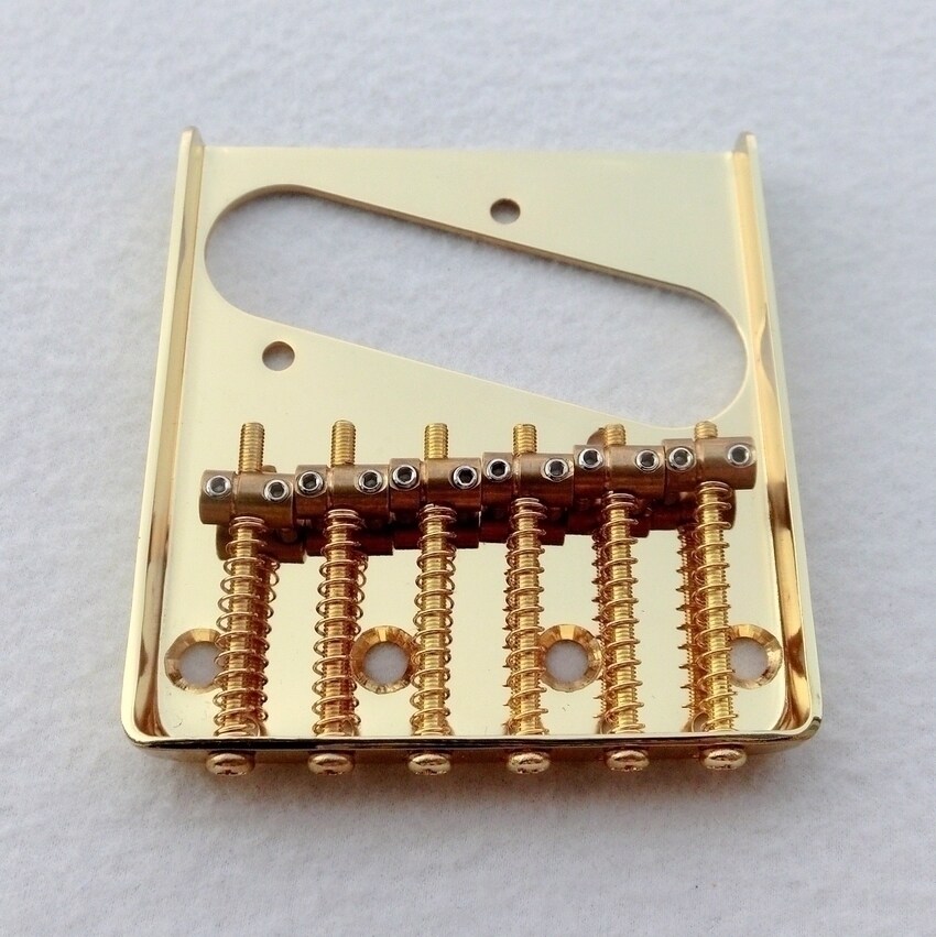 Dongli replacement electric guitar TL bridge 6 brass string code Tele guitar string pull plate Gold with wrench screws