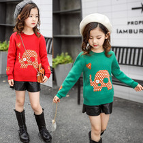Girls sweater pullover thickened bottoming shirt winter girls baby children big children 2022 new autumn and winter knitted sweater