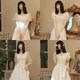 Champagne bridesmaid dress long 2021 new summer sisters group host dress women's dress can be worn every day