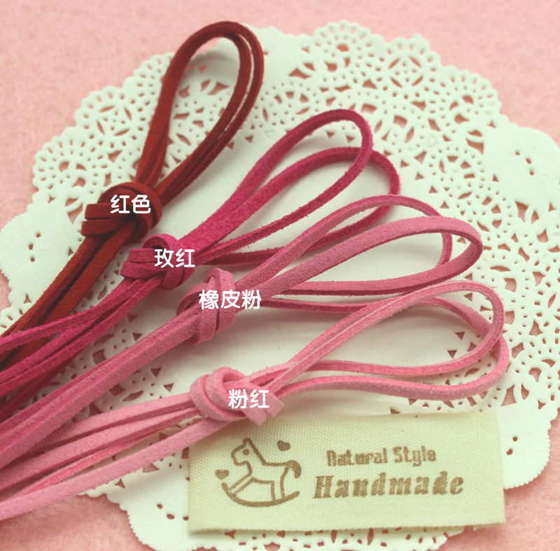 3MM nhung nhung Hàn Quốc dây nhung nhung dây nhung da lộn dây giả da dây đan vòng cổ dây - Vòng đeo tay Clasp vòng tay chỉ đỏ
