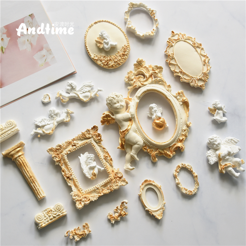 Wing Border Fondant Cake Gum Paste Castle Angel Gemstone Pattern Letter Silicone Embossed Chocolate Mold
