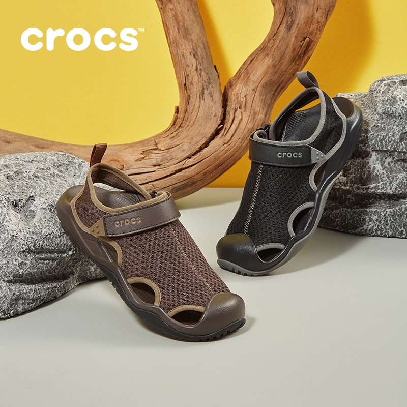 Crocs covered shoes Men's shoes CRORS sport Anadromous shoes men's beach shoes Outdoor sandals men) 205289