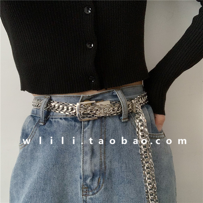 Korean Style Metal Belt for Women, No Punching Required, Unisex, ins Trendy Versatile Waist-Cinching Fashion Jeans Belt — تصویر 1
