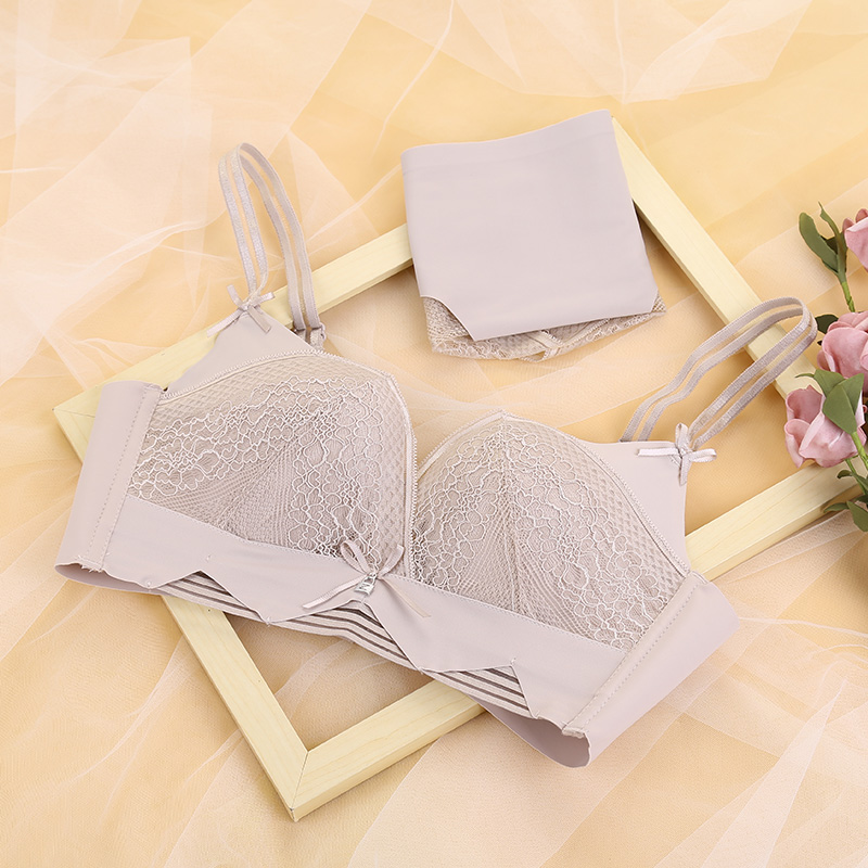 Rose Plato không vòng thép tụ tập sexy trên áo ngực áo ngực phù hợp với womens ren đồ lót điều chỉnh áo ngực.