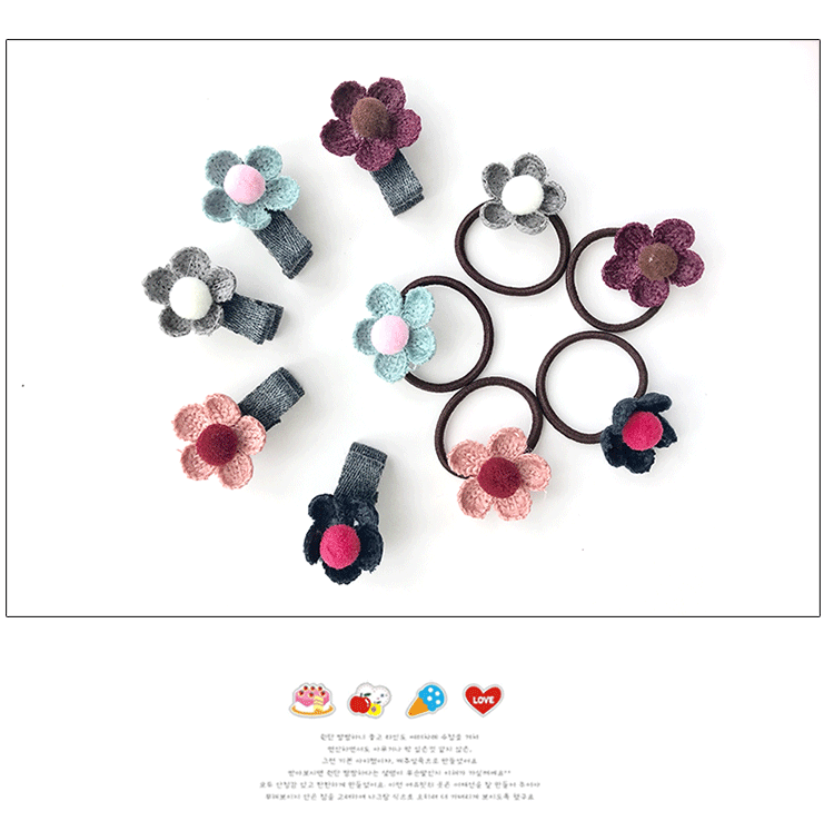 Phụ kiện tóc cho bé dây tóc cao su ban nhạc dây đầu cô gái nhỏ dệt kim hoa tóc clip bên clip tất cả bao gồm vải phụ kiện tóc dây buộc tóc lò xo