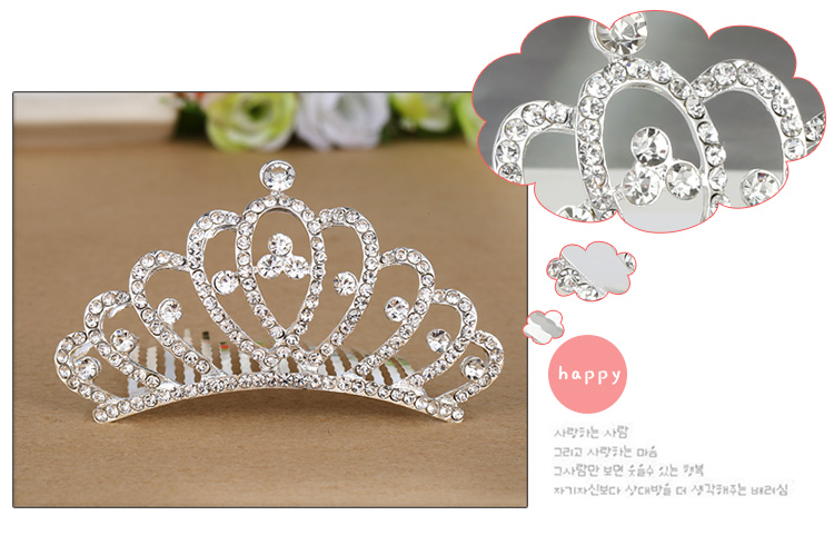 Mũ bảo hiểm trẻ em vương miện headband Công chúa xinh đẹp Cô gái tóc Comb Hàn Quốc Little Girl Headband Hairpin Phụ kiện tóc cho bé kẹp càng cua dài