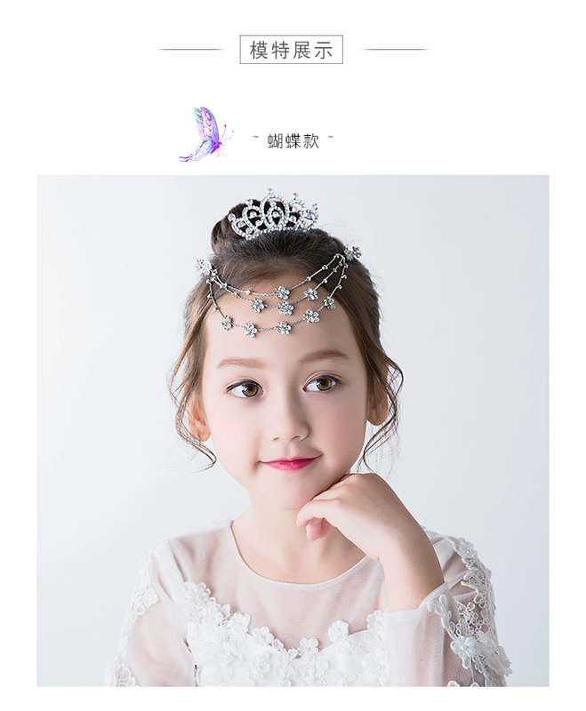 Hàn Quốc trẻ em chuỗi công chúa trán bé vương miện mũ cô gái rhinestone vương miện phụ kiện tóc trình diễn trang sức khiêu vũ