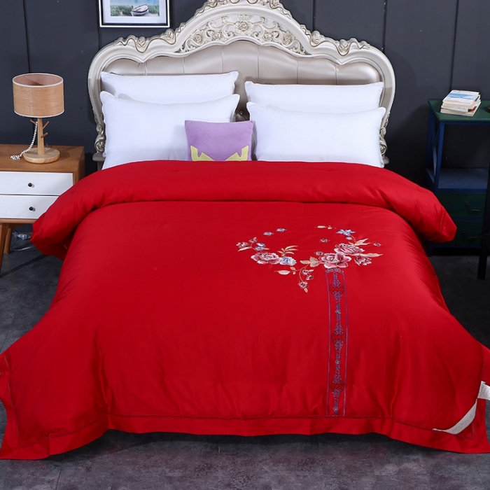 Wedding long-staple cotton silk quilt 100 mulberry silk cotton spring and autumn quilt air-conditioning quilt winter quilt quilt core four seasons