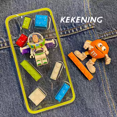 Turn off the moon store cartoon EPOXY handmade diy custom mobile phone protective case transparent all-inclusive soft