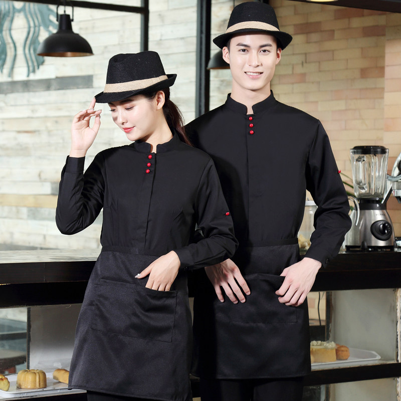 Hotel West Catering Hotel Hot Pot Milk Tea Hotel Attendant Working Clothes Long Sleeve Fast Food Cafe Spring Summer Dress Lady