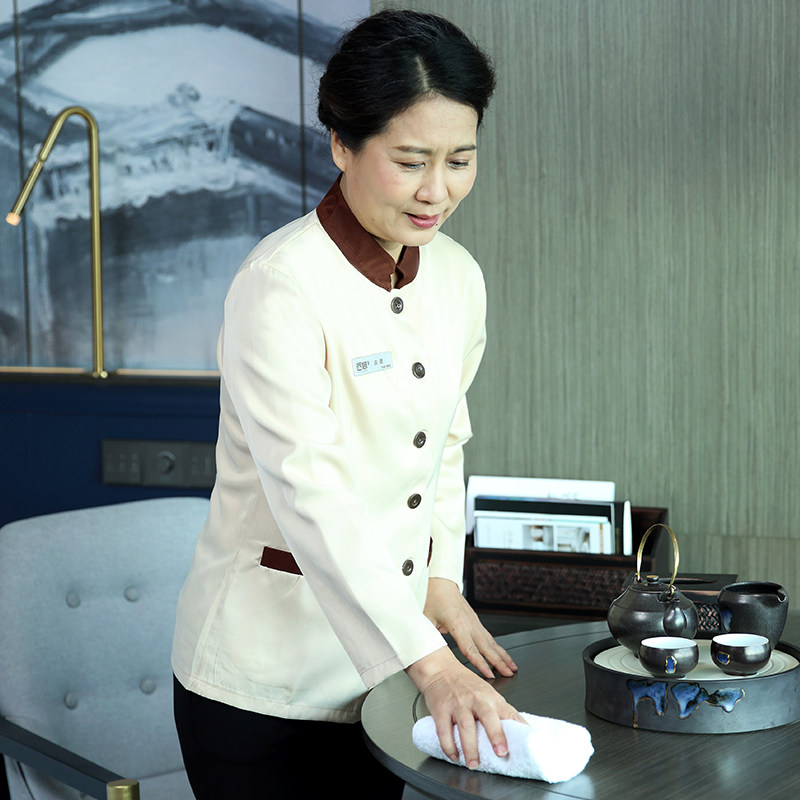Hotel overalls Autumn and winter clothing PA cleaning clothes long sleeve hotel cleaning aunt room attendant overalls women