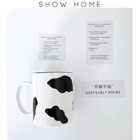 SH 子 Керамическая чашка с молоком с овцом с ложкой творческой чашкой Mark Cup Mite Girl Heart Simple Ins nordic