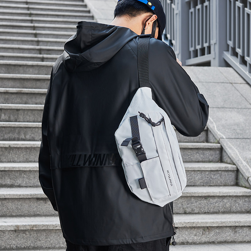 Skew Satchel Bag Men's Chest Bag Single Shoulder Bag New Purse Men Satchel Casual Bag Small Backpack Travel Bag Riding Bag-Taobao