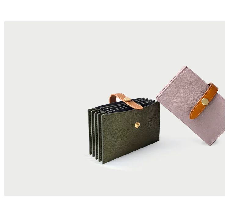 FD top lớp da dê đa thẻ gói thẻ nữ đoạn ngắn đơn giản gói thẻ mini của phụ nữ accordion thẻ căng gói