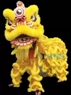 Lion dance props Full set of lion dance dragon dance lion dance costume Double wool lion Professional Swiss lion Ming Dynasty lion head