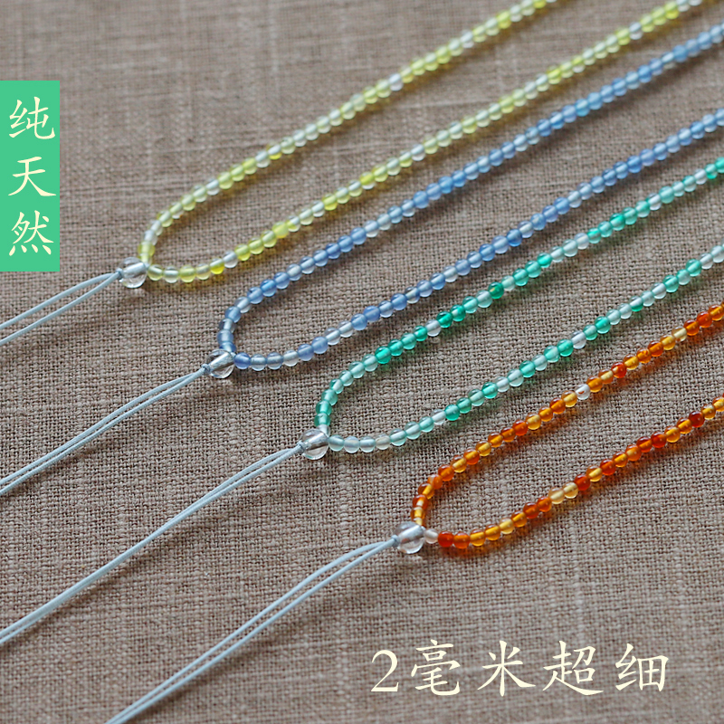 Ultra-fine pendant lanyard agate chain women's crystal jadeite Hetian gold inlaid jade beeswax Buddha handmade new