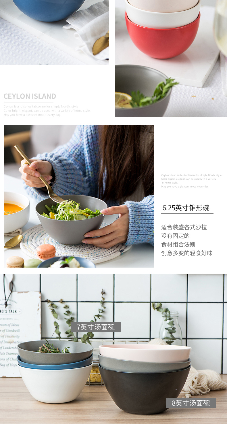 Ijarrl Yijia bát cơm tráng miệng pudding bát cơm bát đĩa lớn bát mì bát bát bát Ceylon - Đồ ăn tối đĩa tròn