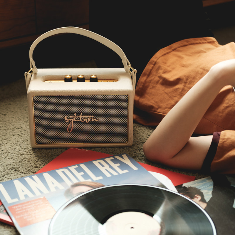 Black rubber box Syitren OLIVI second generation bluetooth audio wireless subwoofer adjustable high and low desktop retro