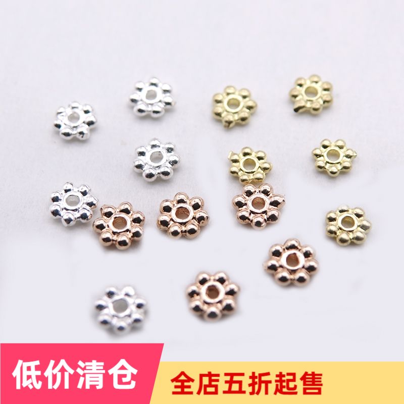 diy handmade jewelry accessories hairpin step shake headwear material pure copper casting plum blossom partition bead CT115