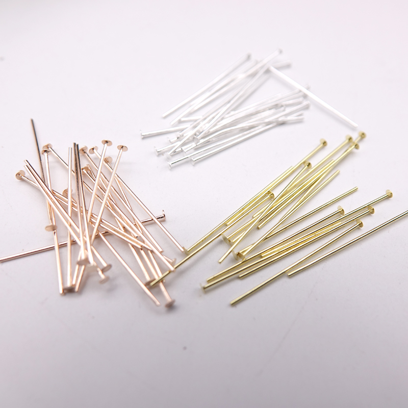 DIY handmade headdress accessories ancient wind step shake hairpin pure copper beaded needle jewelry material copper T needle
