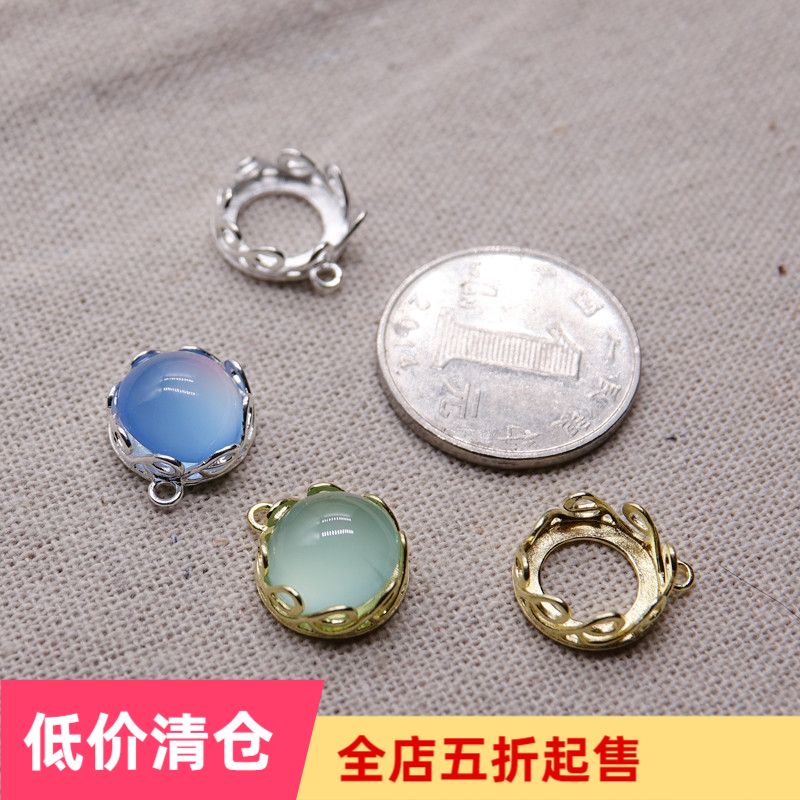 diy handmade jewelry accessories brass hairpin step shaking head decoration material gemstone support round ring support CT102