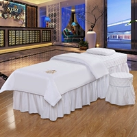 dầu gội đầu bông Hàn Quốc màu đơn giản trắng bông denim bedspread vẻ đẹp massage spa tùy chỉnh - Trang bị tấm mẫu ga trải giường spa