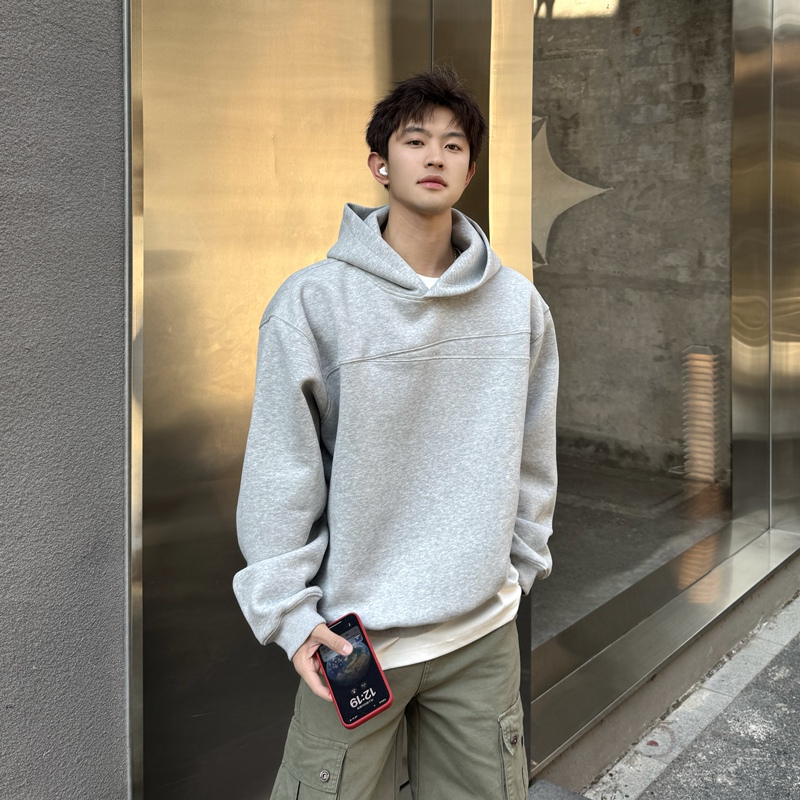 Feixingji American-Style Deconstructed Cleanfit Hooded Sweatshirt for Men 2026 New Street Casual Commuter Hoodie Jacket