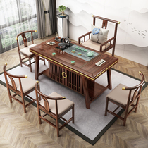 New Chinese style solid wood tea table and chair combination modern simple home balcony tea room kung fu tea table set