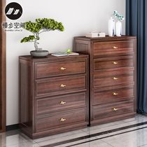 New Chinese physical bucket cabinet storage cabinet modern simple light luxury living room furniture bedroom four-bucket cabinet