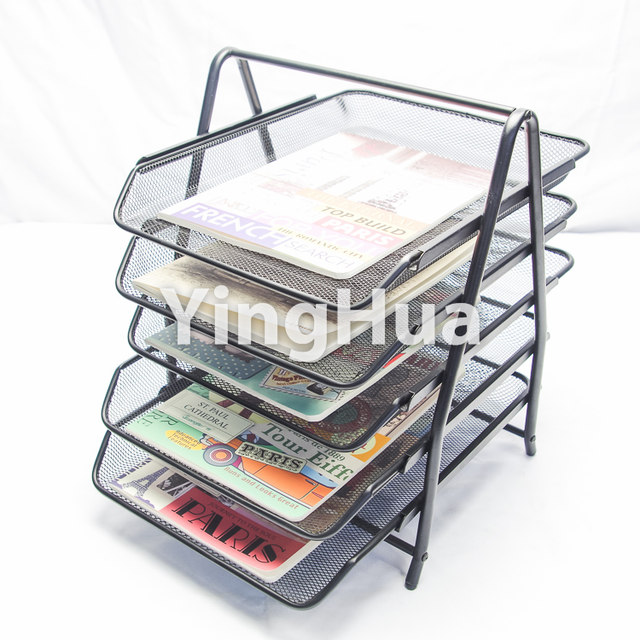 Assembled Multi-Layer File Rack Exported to Europe and the United States, Simple Metal Grid, Creative Home Office Stationery Storage and Organization