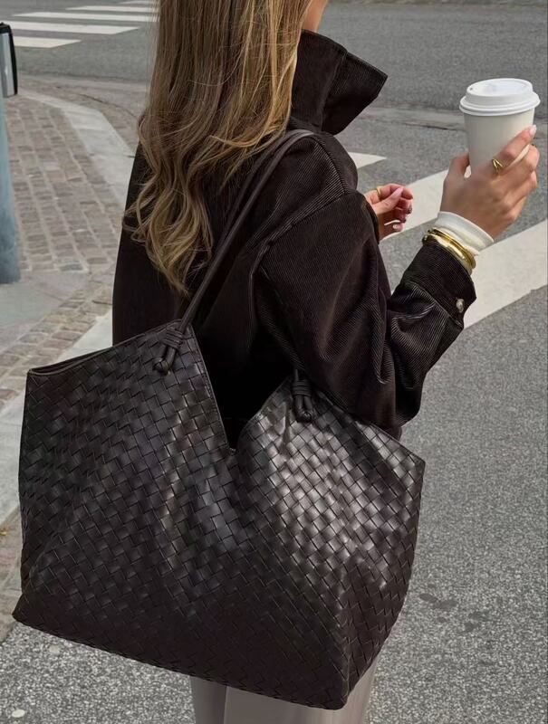 Large Woven Tote Bag for Going Out