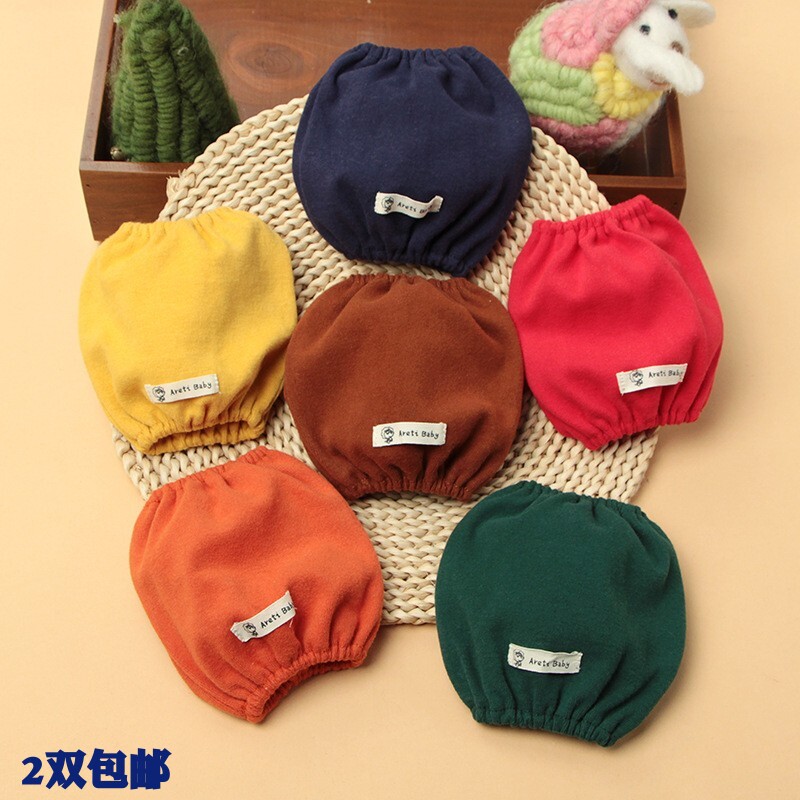 Autumn and winter boys and girls children's baby students 0-1-4-15 years old solid color cotton all-match casual anti-dirty breathable sleeves