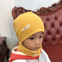 Autumn Winter Male Girl Child Baby 0-3-7 Year Old Pure Cotton Color Knit Double Layer Warm Hat Scarf SCARF SUIT
