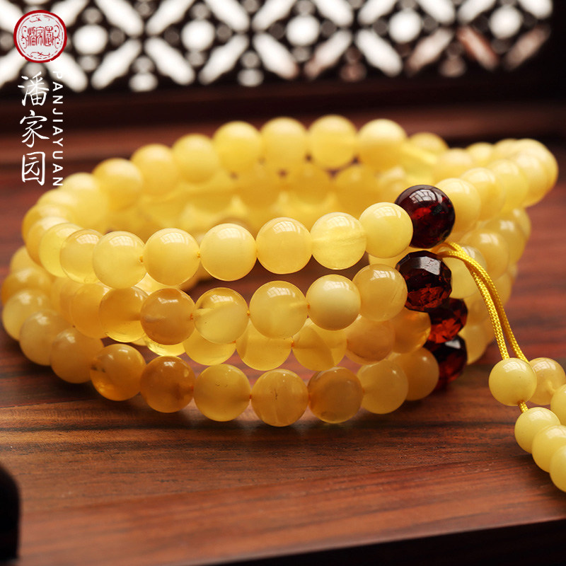 Pan Jiayuan Natural no roast optimization honeyline 6mm*108 strings of multiple lap bracelet sweater chain male and female models